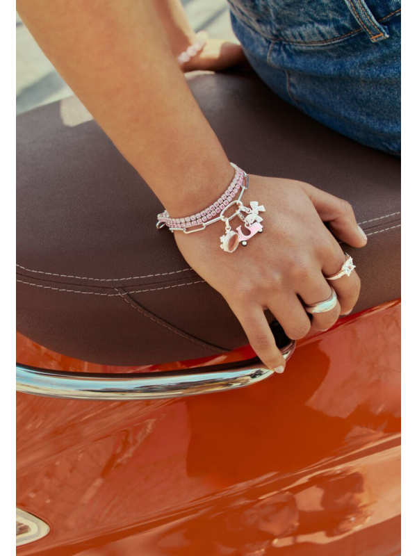 Pendentif Charm Couronne Avec Pierres Connect Argent