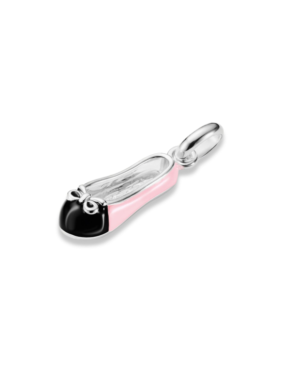 Charm Pendant Pink Ballerina Connect Silver