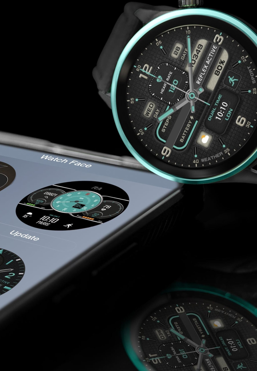 Serie 54 AMOLED GPS Schwarze und grüne Smart-Calling-Uhr