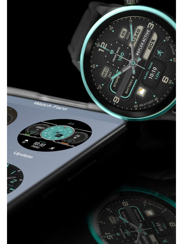 Serie 54 AMOLED GPS Schwarze und grüne Smart-Calling-Uhr