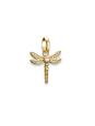Charm Pendant Dragonfly with Stones Connect Gold-Plated