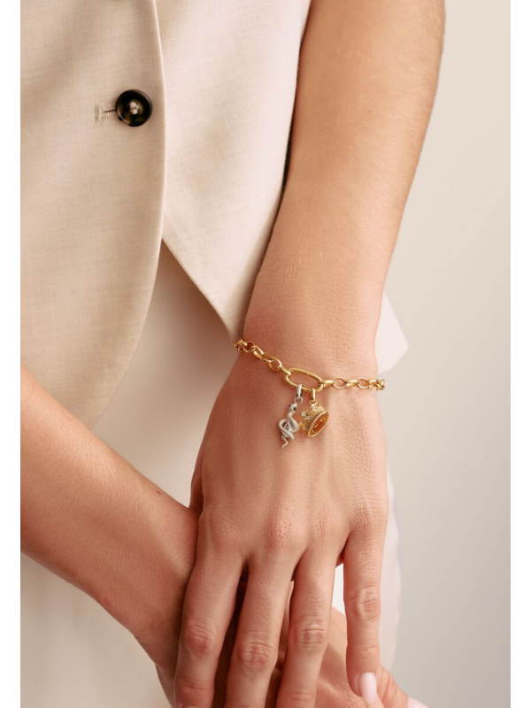 Charm-Anhänger Schlange mit Stein Connect Silber