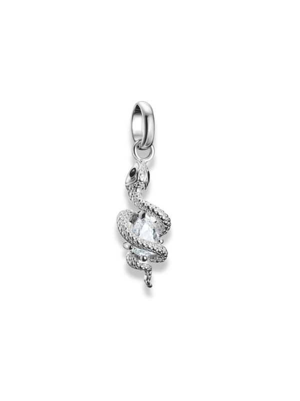 Pendentif Charm Serpent avec Pierre Connect Argent