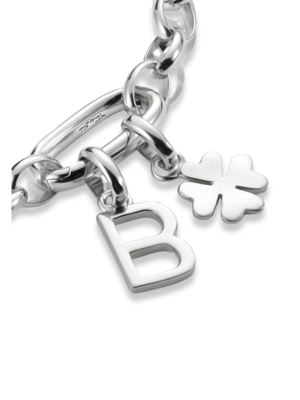 Charm Pendant Letter B Connect Silver