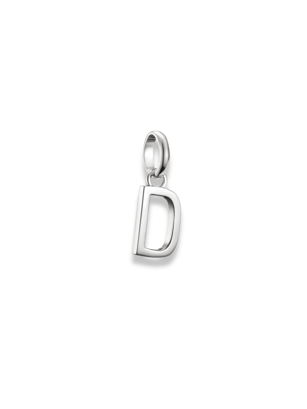 Charm Pendant Letter D Connect Silver