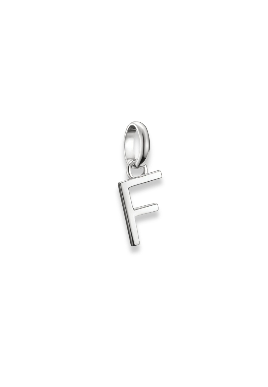 Pendentif Charm Lettre F Connect Argent