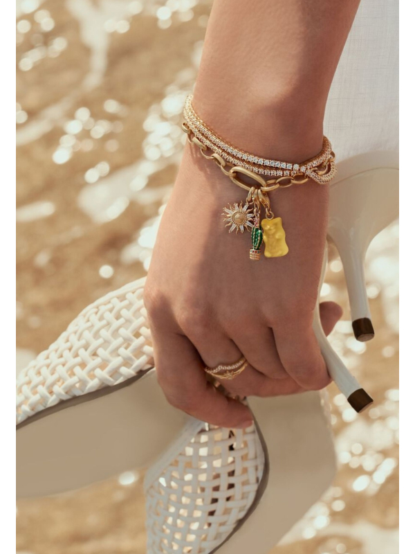 Pendentif charm soleil avec pierres Connect doré à l’or fin