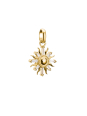 Charm pendant sun with stones Connect gold-plated