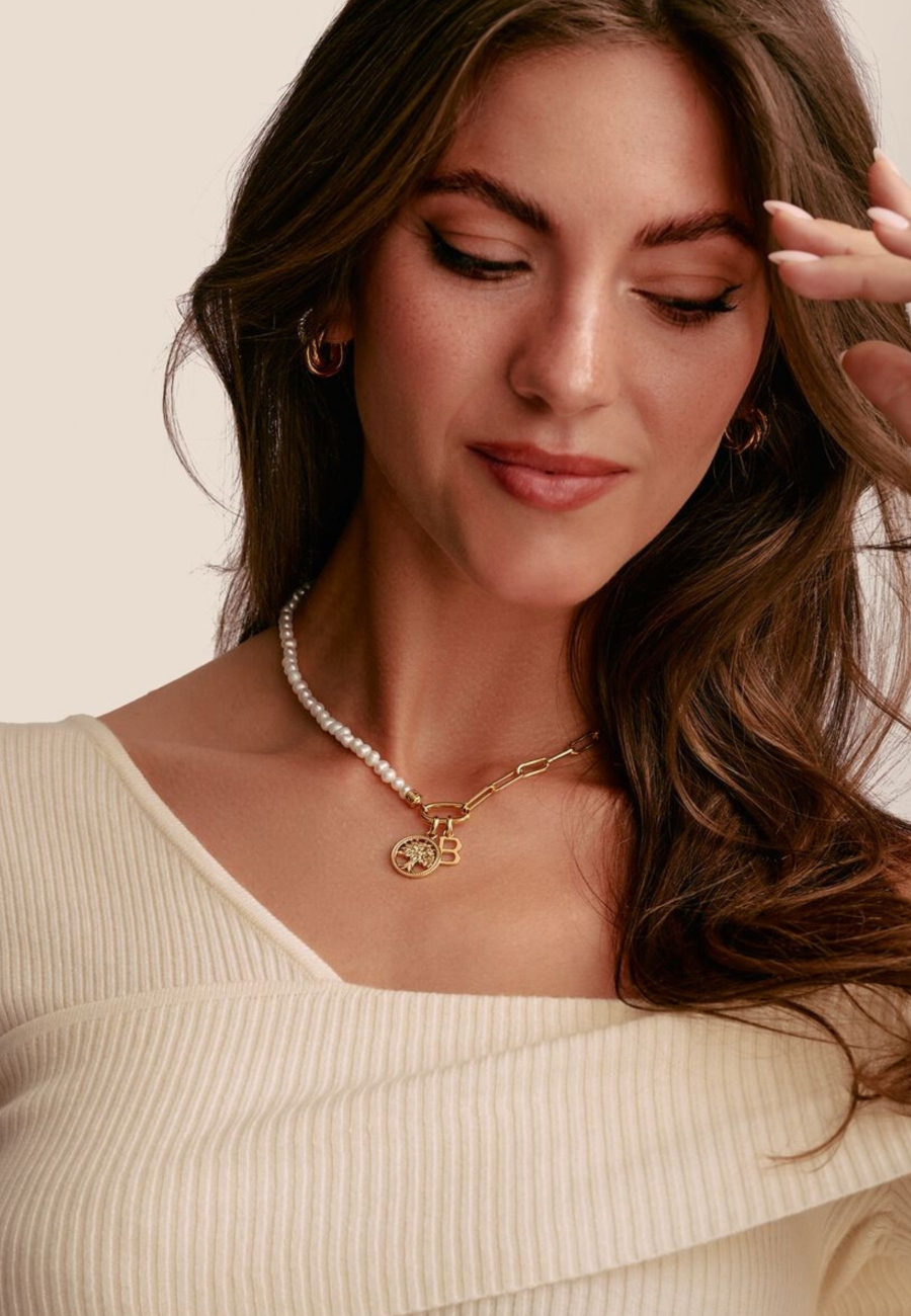 Pendentif charm Arbre de l’Amour avec pierres Connect doré à l’or fin