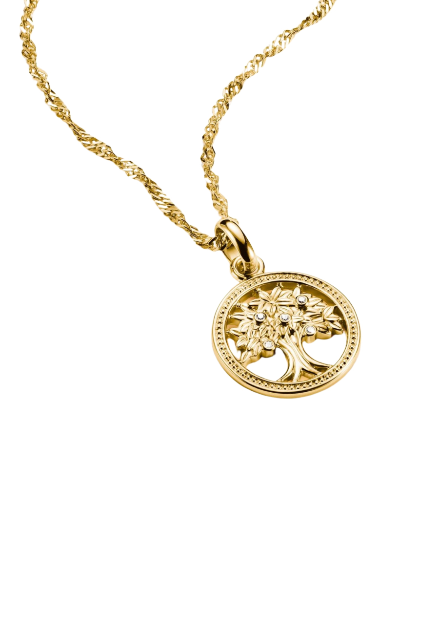 Charm pendant Tree of Love with stones Connect gold-plated