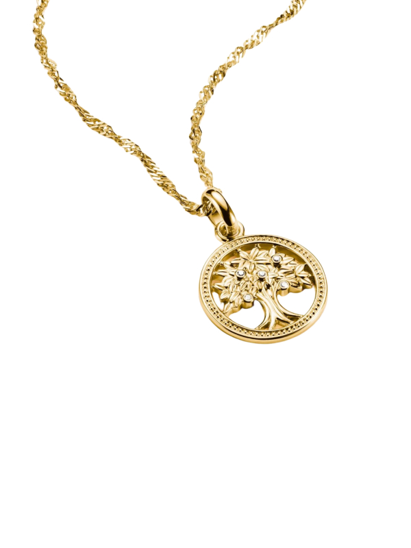 Pendentif charm Arbre de l’Amour avec pierres Connect doré à l’or fin