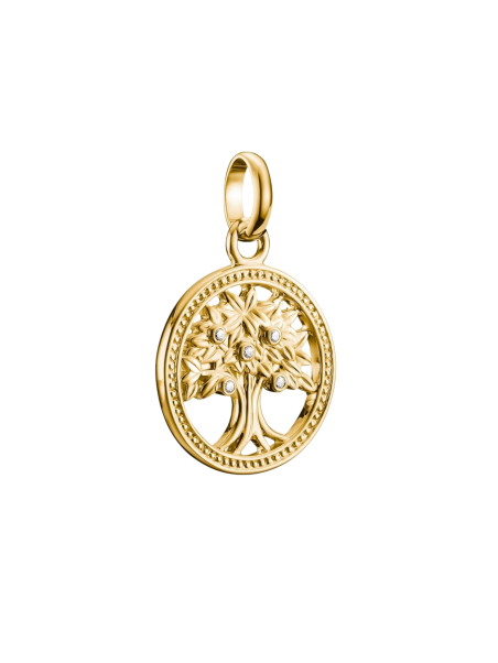 Pendentif charm Arbre de l’Amour avec pierres Connect doré à l’or fin