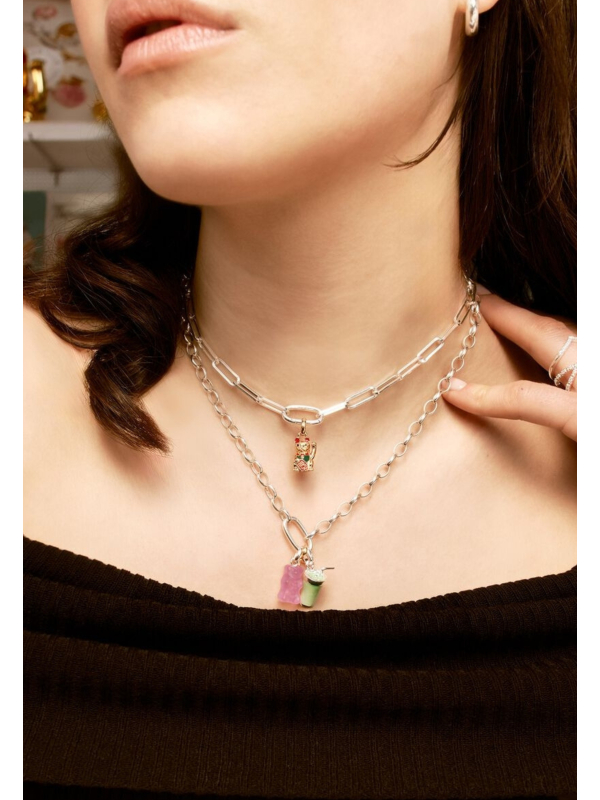 Colgante charm matcha latte Connect en plata