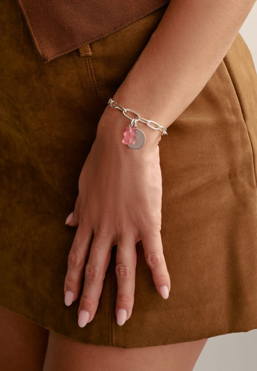 Charm pendant Goldbears in pink Connect silver