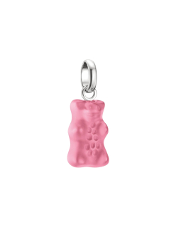 Charm-Anhänger Goldbären in Rosa Connect aus Silber