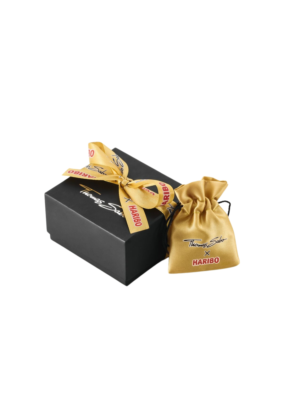 Colgante charm osito dorado Connect en plata