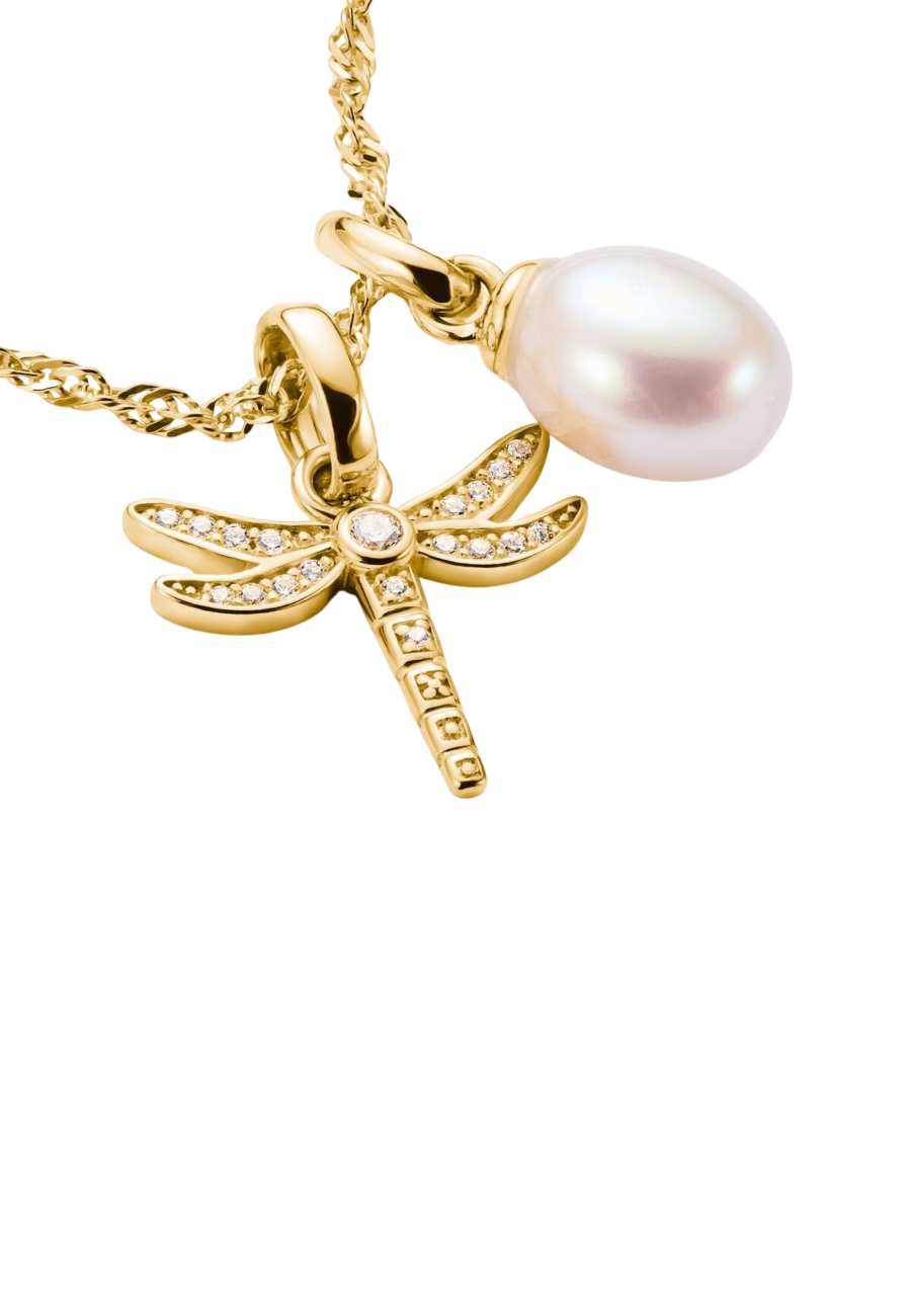 Colgante charm perla de agua dulce Connect chapado en oro