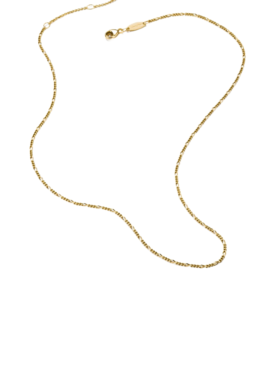 Collier charm design Figaro doré à l’or fin