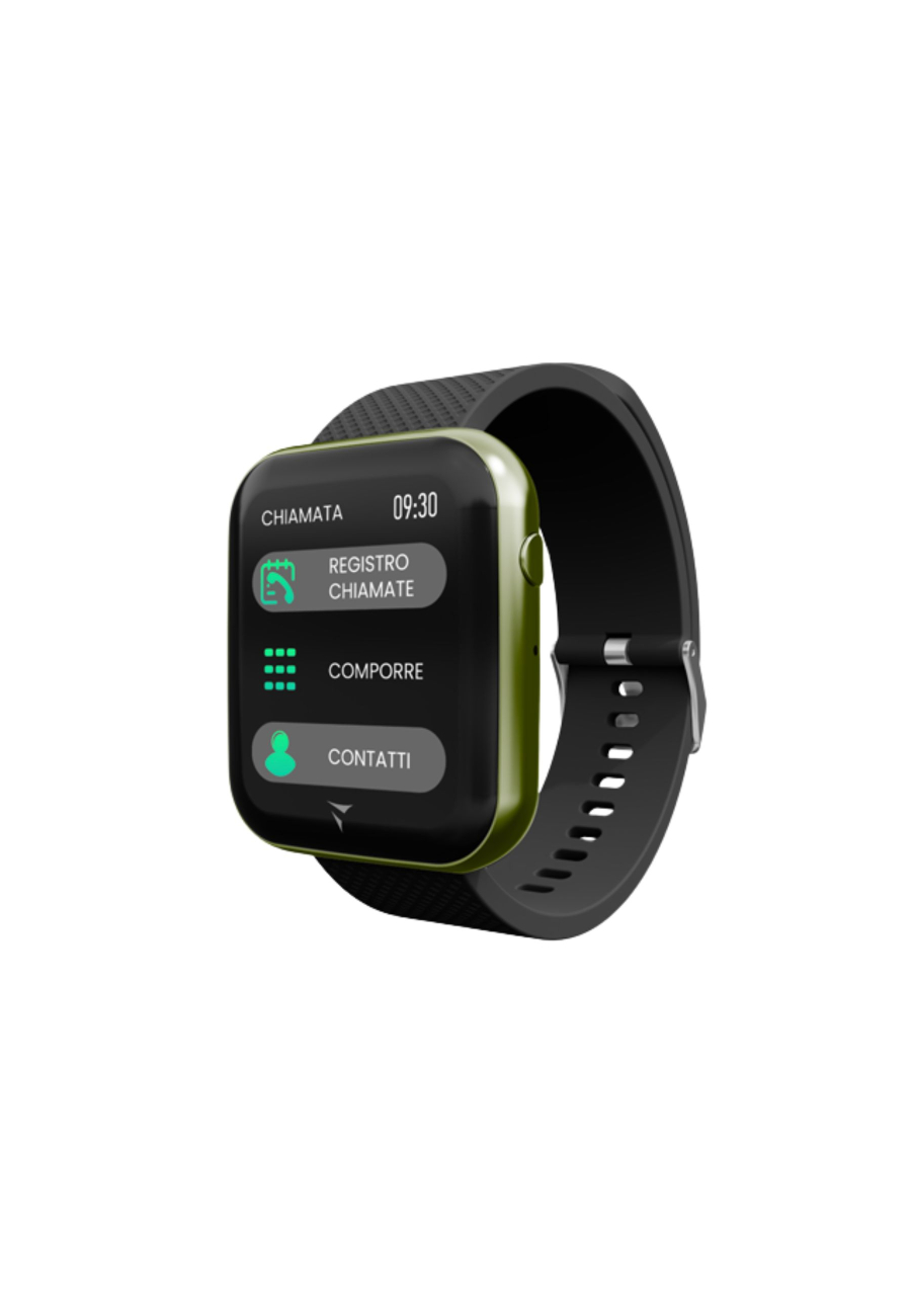 Techmade Smartwatch Grünes Gehäuse & Schwarzes Armband – Unisex