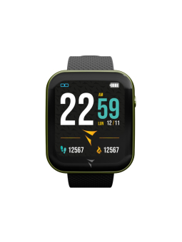 Montre Connectée Techmade Boîtier Vert & Bracelet Noir – Unisexe