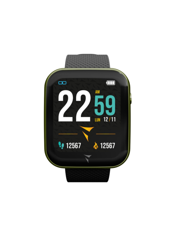 Reloj Inteligente Techmade Caja Verde y Correa Negra – Unisex