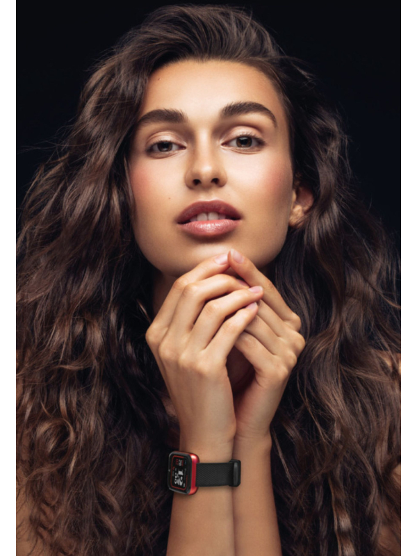 Montre Connectée Techmade Boîtier Vert & Bracelet Noir – Unisexe