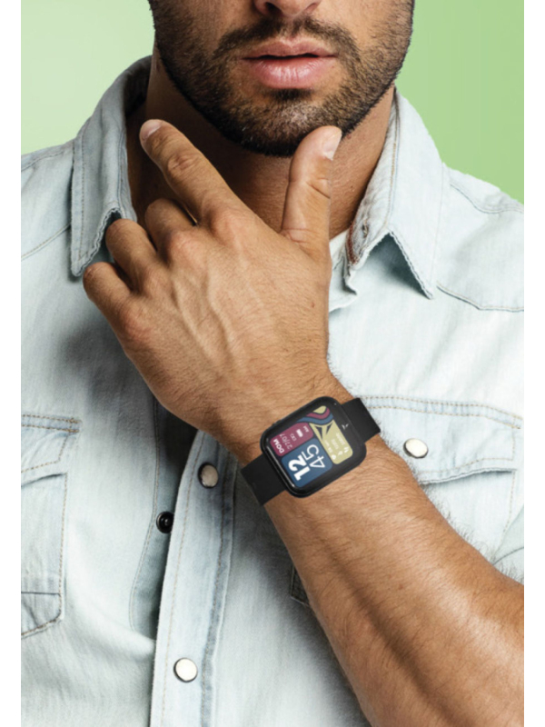 Reloj Inteligente Techmade Caja Verde y Correa Negra – Unisex