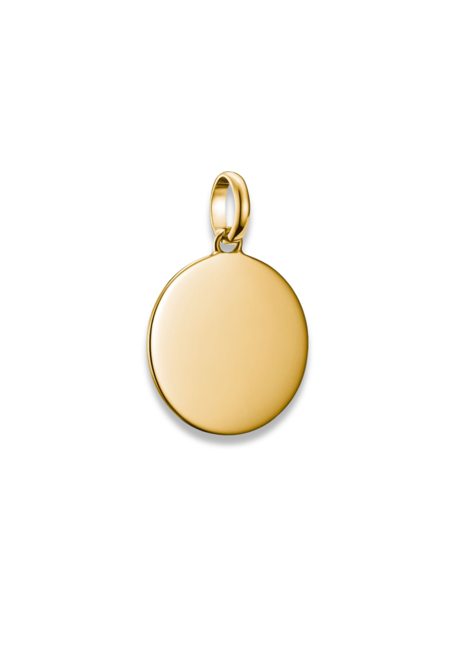 Pendentif charm grande médaille Connect plaqué or