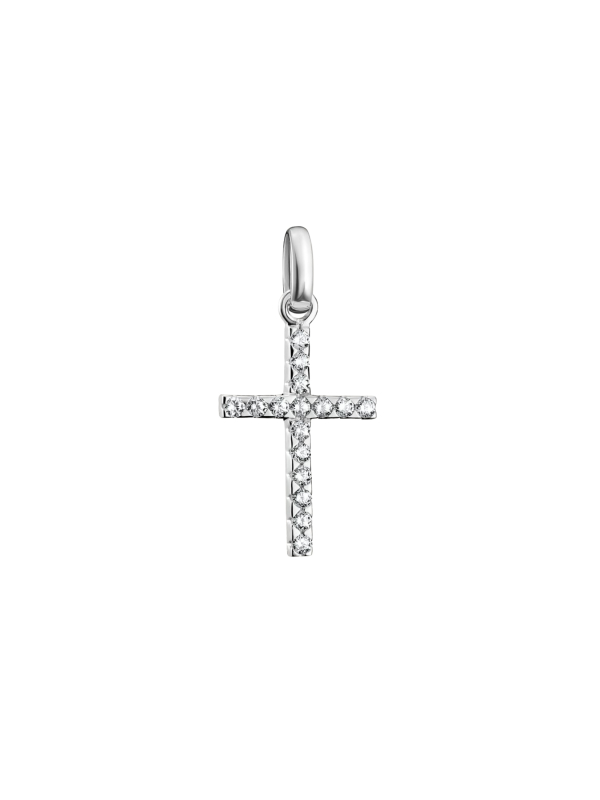 Charm Pendant Cross With Stones Connect Silver