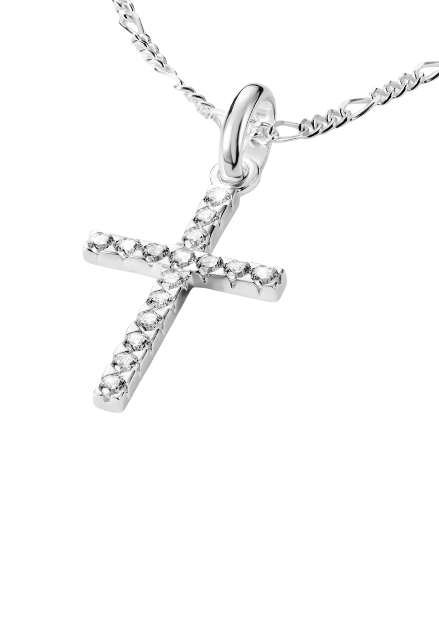 Pendentif Charm Croix Avec Pierres Connect Argent