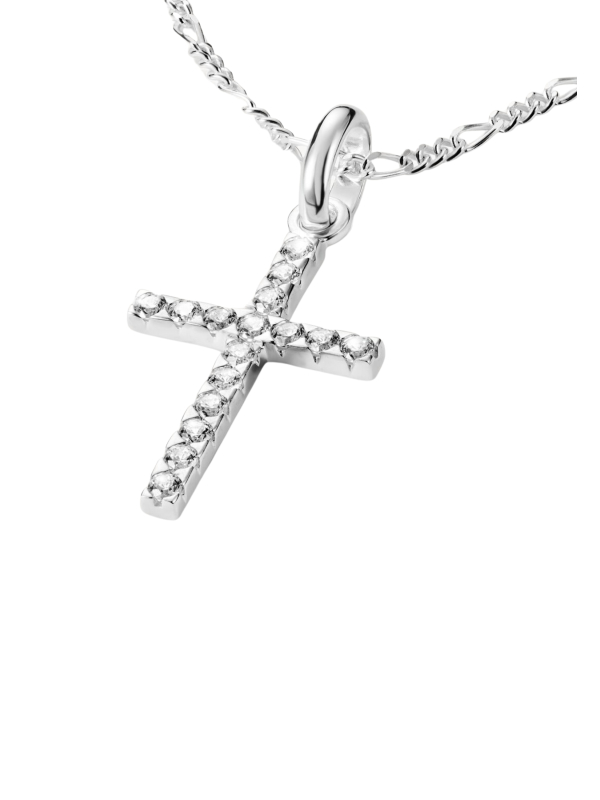 Pendentif Charm Croix Avec Pierres Connect Argent