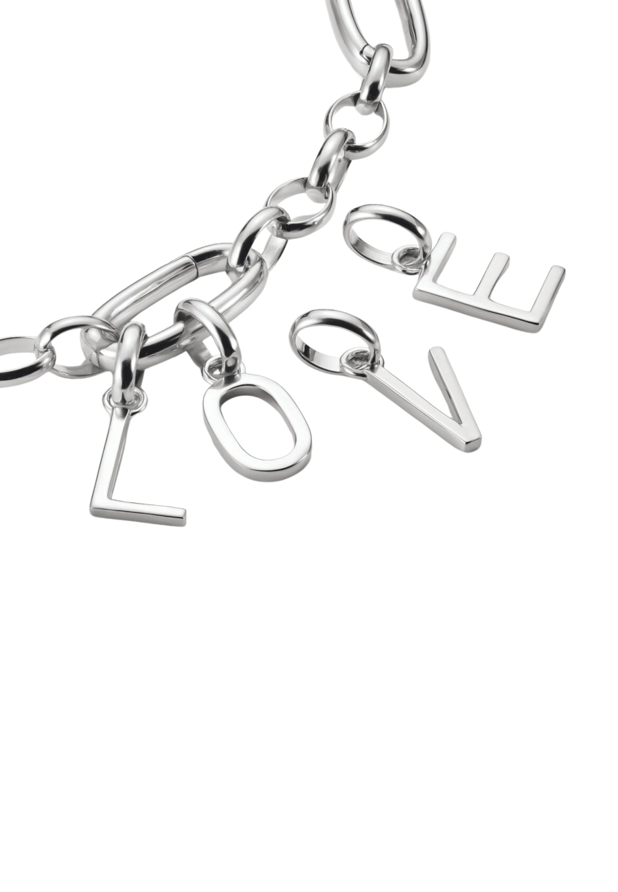 Charm-Anhänger Buchstabe E Connect Silber
