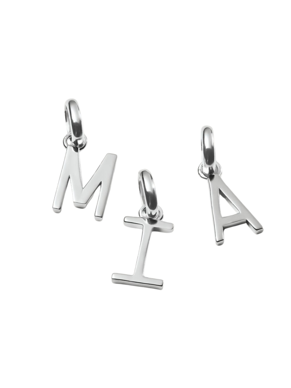 Charm Pendant Letter M Connect Silver
