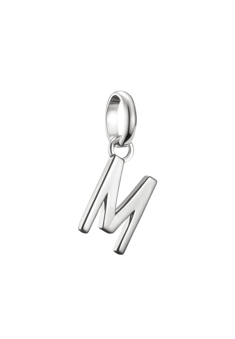 Charm Pendant Letter M Connect Silver
