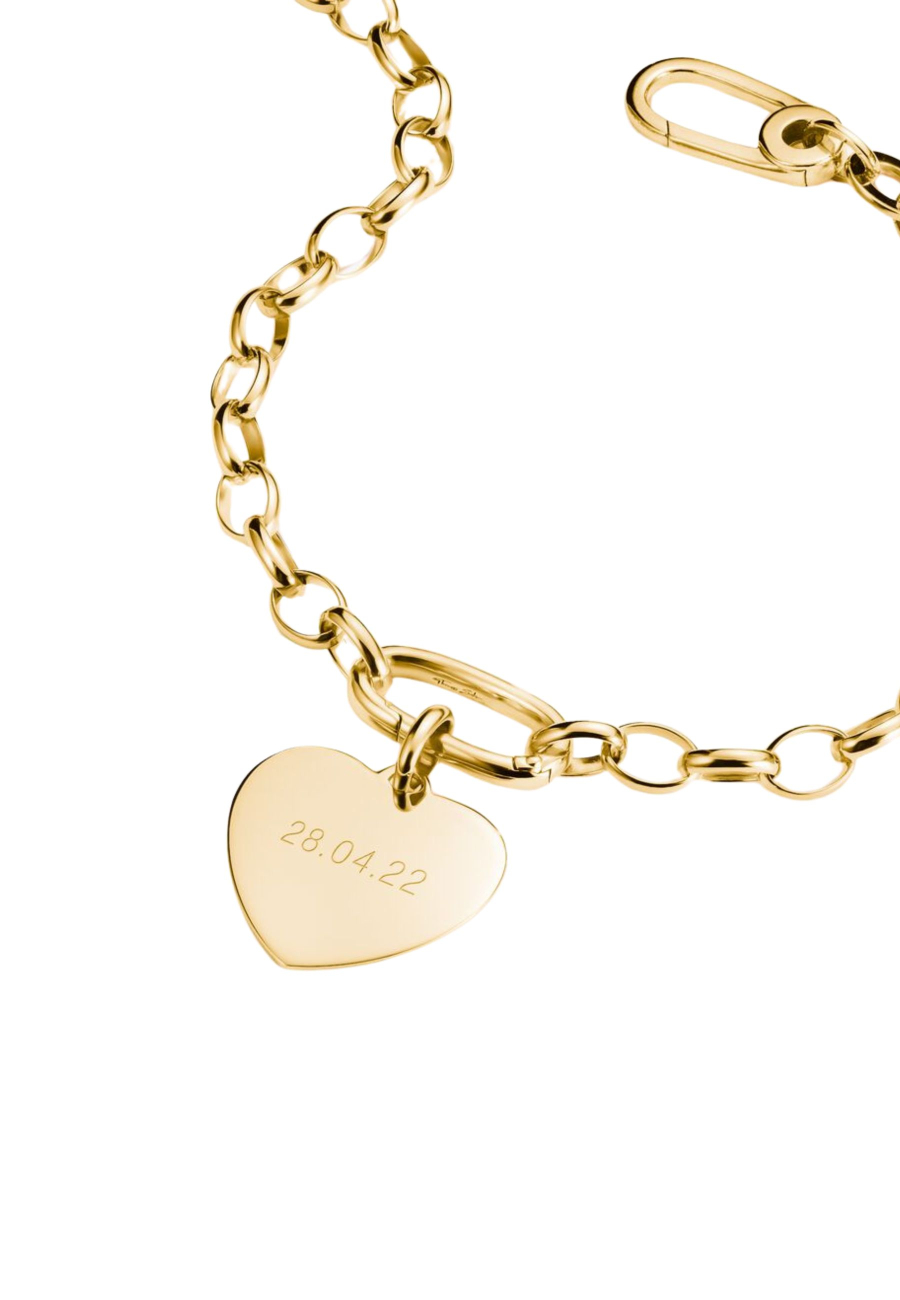 Charm Pendant Big Heart Connect Gold-Plated