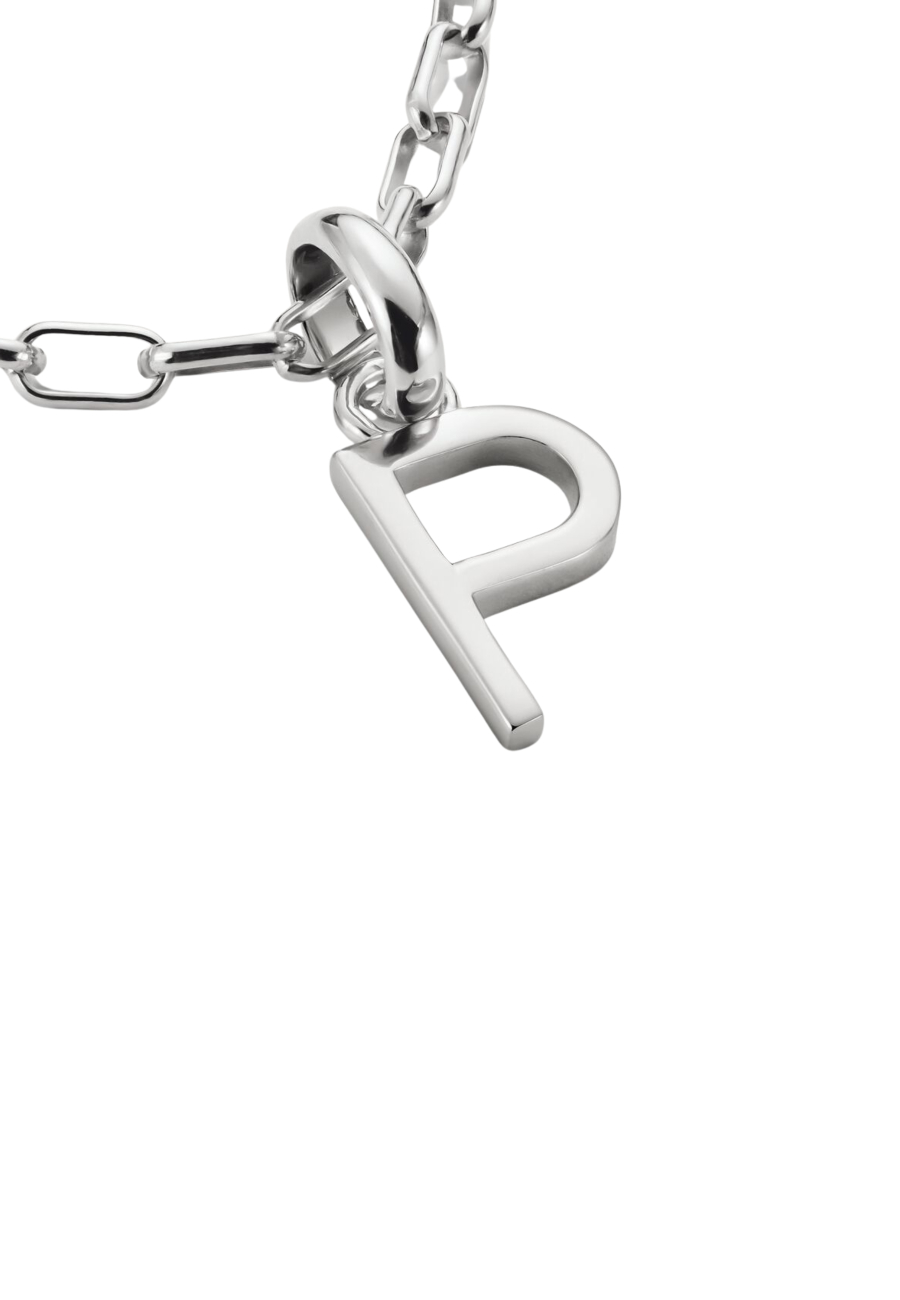 Charm Pendant Letter P Connect Silver