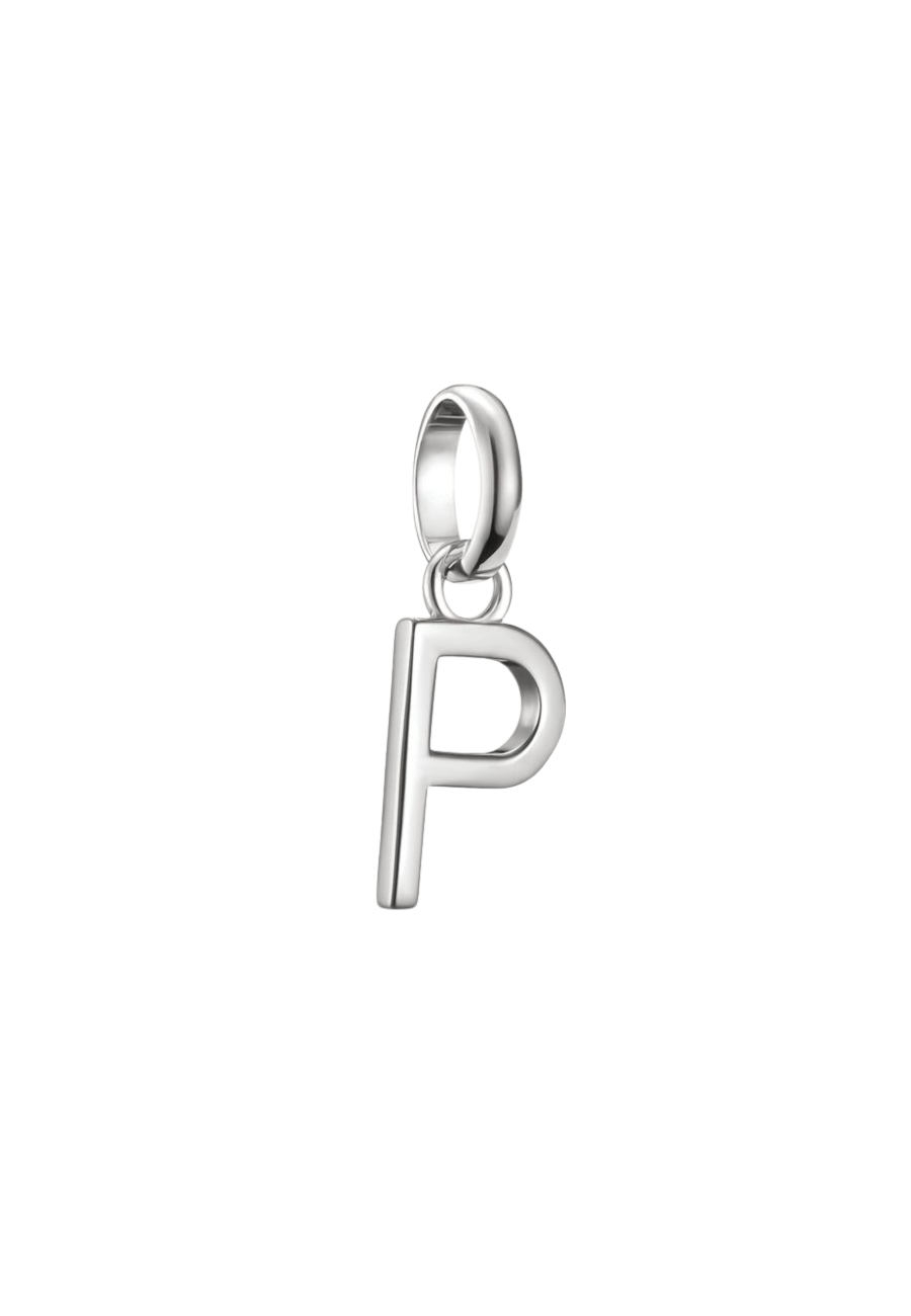 Charm Pendant Letter P Connect Silver