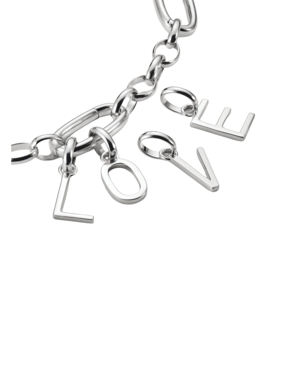 Charm-Anhänger Buchstabe V Connect Silber