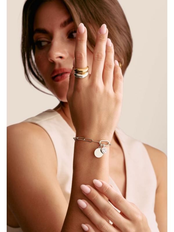 Colgante Charm Moneda Connect Plata