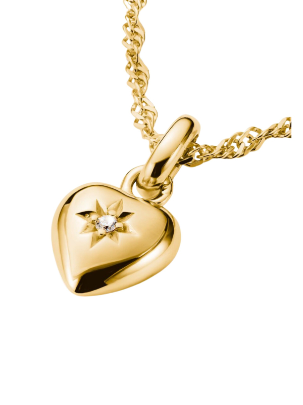 Colgante Charm Corazón Con Estrella Connect Chapado en Oro