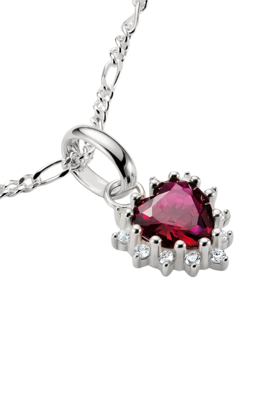 Charm Pendant True Romance Red Heart Connect Silver