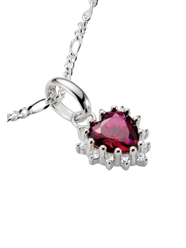 Colgante Charm Corazón Rojo True Romance Connect Plata