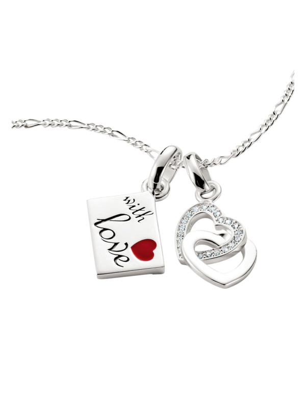 Charm-Anhänger Verschlungene Herzen Connect Silber