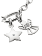 Charm Pendant Star With White Stone Connect Silver