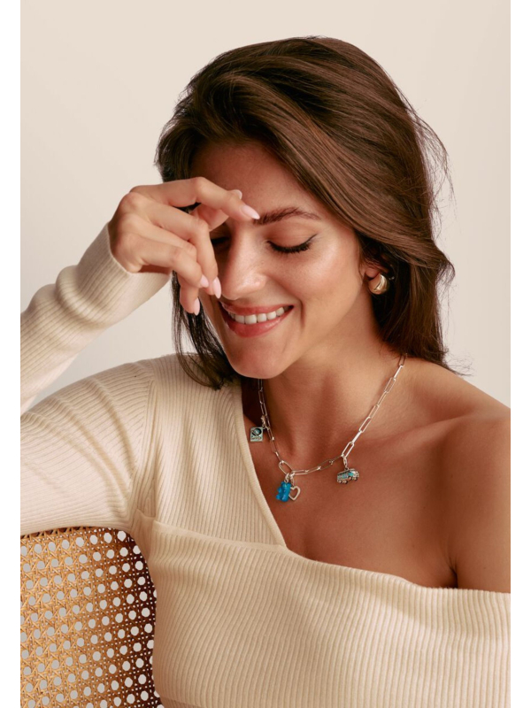 Colgante charm Goldbears en azul Connect plata