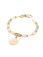 Charm Bracelet Paperclip With Connect Link Gold-Plated