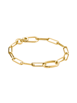 Charm-Armband Paperclip mit Connect-Glied vergoldet