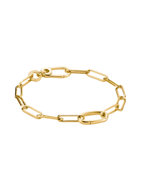 Charm Bracelet Paperclip With Connect Link Gold-Plated