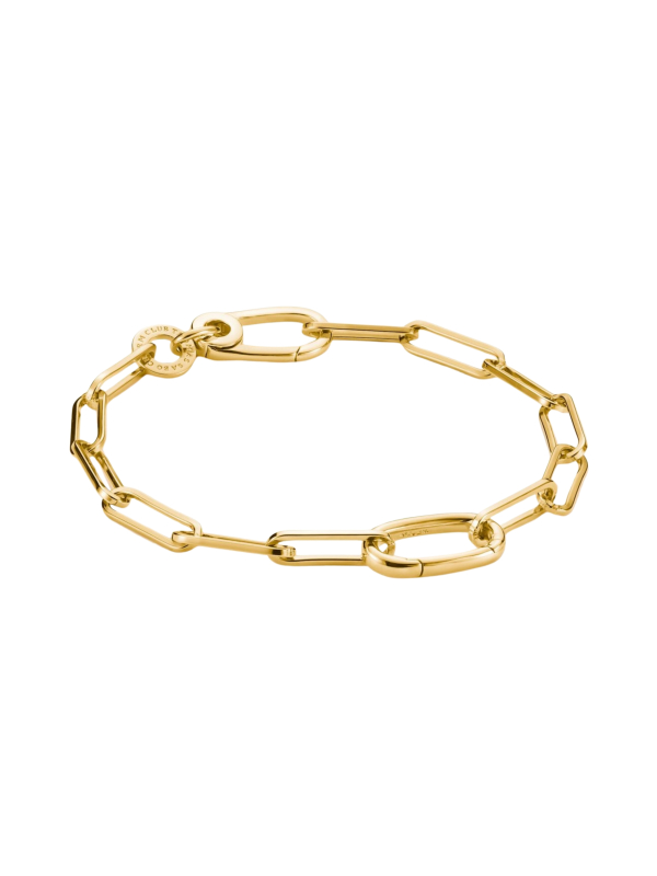 Charm-Armband Paperclip mit Connect-Glied vergoldet