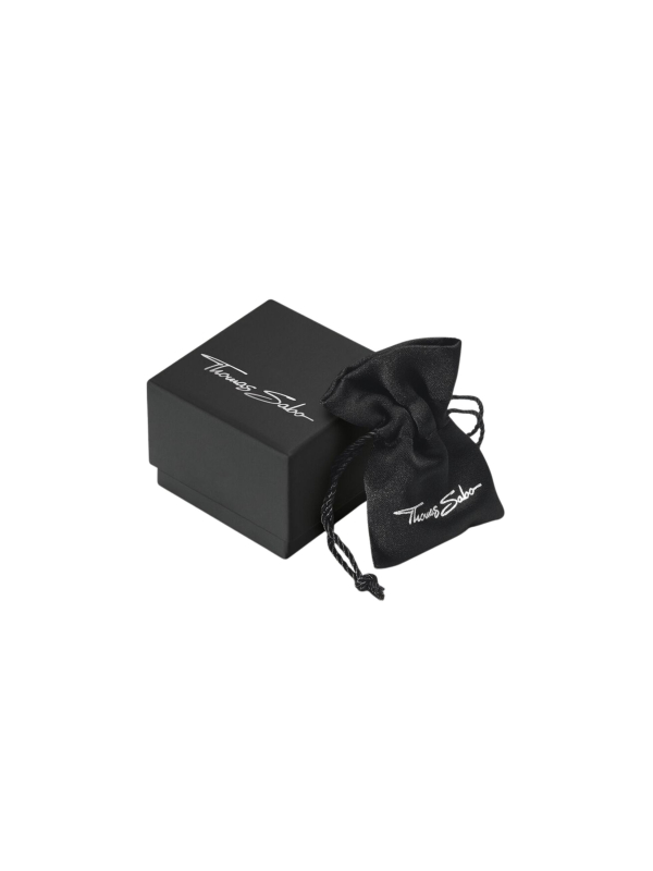 Bracelet jonc design facetté avec pierres noires argentées